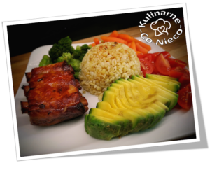 Pieczone Żeberka w Sosie Barbecue z Kaszą Bulgur i Warzywami (*SERIA - KOLOROWE MICHY*) Obraz1.png